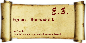 Egresi Bernadett névjegykártya