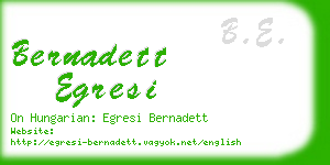 bernadett egresi business card